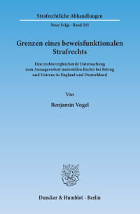 Cover Grenzen eines beweisfunktionalen Strafrechts