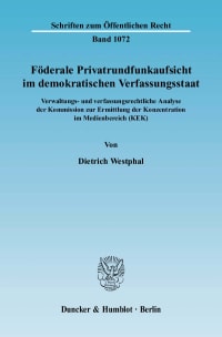 Cover Föderale Privatrundfunkaufsicht im demokratischen Verfassungsstaat