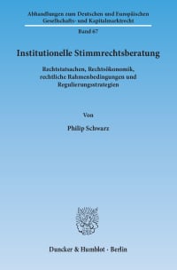 Cover Institutionelle Stimmrechtsberatung