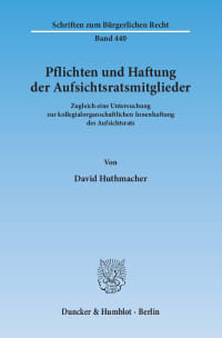 Cover Pflichten und Haftung der Aufsichtsratsmitglieder