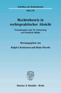 Cover Rechtstheorie in rechtspraktischer Absicht