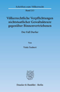 Cover Völkerrechtliche Verpflichtungen nichtstaatlicher Gewaltakteure gegenüber Binnenvertriebenen