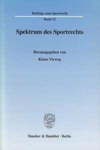 Cover Spektrum des Sportrechts