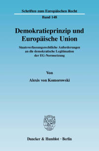 Cover Demokratieprinzip und Europäische Union