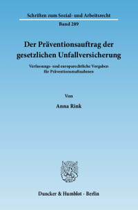 Cover Der Präventionsauftrag der gesetzlichen Unfallversicherung