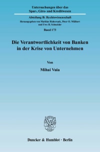 Cover Die Verantwortlichkeit von Banken in der Krise von Unternehmen