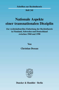 Cover Nationale Aspekte einer transnationalen Disziplin