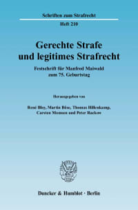 Cover Gerechte Strafe und legitimes Strafrecht