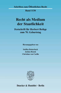 Cover Recht als Medium der Staatlichkeit