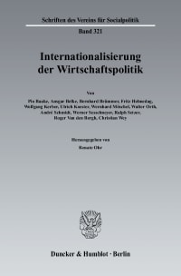 Cover Internationalisierung der Wirtschaftspolitik