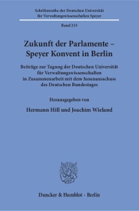 Cover Zukunft der Parlamente – Speyer Konvent in Berlin