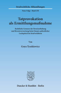 Cover Tatprovokation als Ermittlungsmaßnahme