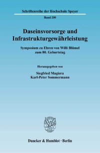 Cover Daseinsvorsorge und Infrastrukturgewährleistung