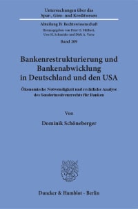 Cover Bankenrestrukturierung und Bankenabwicklung in Deutschland und den USA