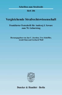 Cover Vergleichende Strafrechtswissenschaft