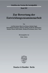 Cover Zur Bewertung der Entwicklungszusammenarbeit