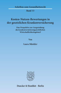 Cover Kosten-Nutzen-Bewertungen in der gesetzlichen Krankenversicherung