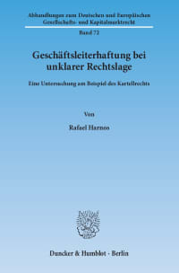 Cover Geschäftsleiterhaftung bei unklarer Rechtslage