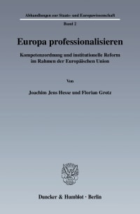 Cover Europa professionalisieren