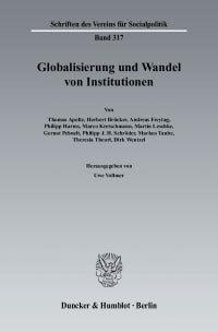 Cover Globalisierung und Wandel von Institutionen