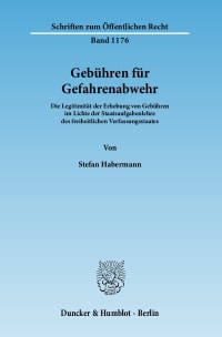 Cover Gebühren für Gefahrenabwehr