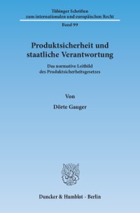 Cover Produktsicherheit und staatliche Verantwortung