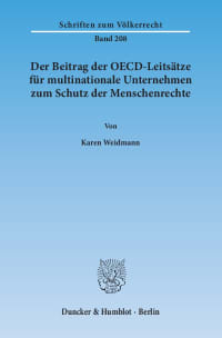 Cover Der Beitrag der OECD-Leitsätze für multinationale Unternehmen zum Schutz der Menschenrechte