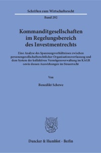 Cover Kommanditgesellschaften im Regelungsbereich des Investmentrechts