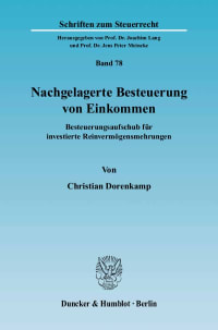 Cover Nachgelagerte Besteuerung von Einkommen