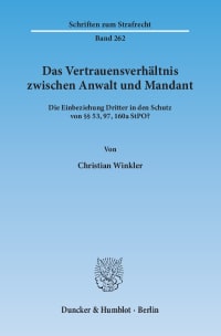 Cover Das Vertrauensverhältnis zwischen Anwalt und Mandant