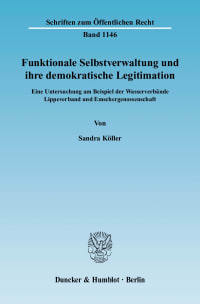 Cover Funktionale Selbstverwaltung und ihre demokratische Legitimation