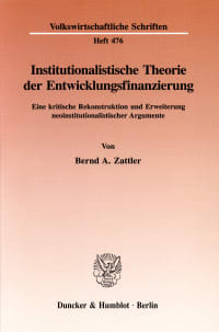 Cover Institutionalistische Theorie der Entwicklungsfinanzierung