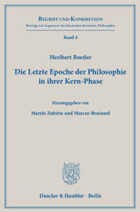 Cover Die Letzte Epoche der Philosophie in ihrer Kern-Phase