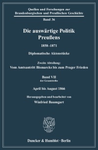 Cover Die auswärtige Politik Preußens 1858–1871