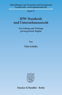 Cover IDW-Standards und Unternehmensrecht