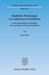 Cover Staatliche Warnungen vor entlassenen Straftätern