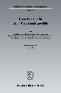 Cover Governance in der Wirtschaftspolitik