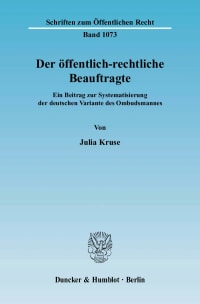 Cover Der öffentlich-rechtliche Beauftragte