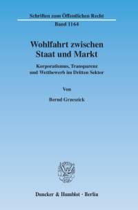 Cover Wohlfahrt zwischen Staat und Markt