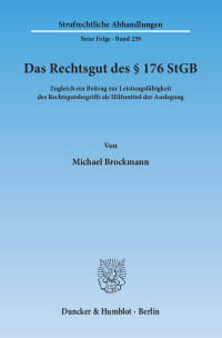 Cover Das Rechtsgut des § 176 StGB