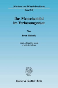 Cover Das Menschenbild im Verfassungsstaat