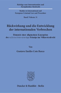 Cover Rückwirkung und die Entwicklung der internationalen Verbrechen