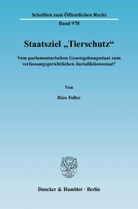 Cover Staatsziel »Tierschutz«