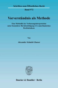 Cover Vorverständnis als Methode