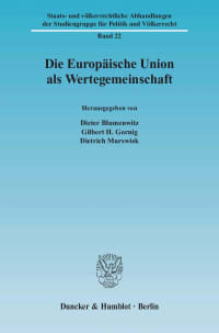 Cover Die Europäische Union als Wertegemeinschaft