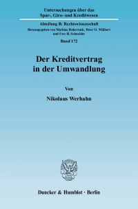 Cover Der Kreditvertrag in der Umwandlung