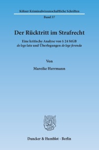 Cover Der Rücktritt im Strafrecht