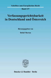 Cover Verfassungsgerichtsbarkeit in Deutschland und Österreich