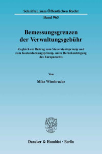 Cover Bemessungsgrenzen der Verwaltungsgebühr