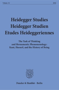 Cover Heidegger Studies / Heidegger Studien / Etudes Heideggeriennes